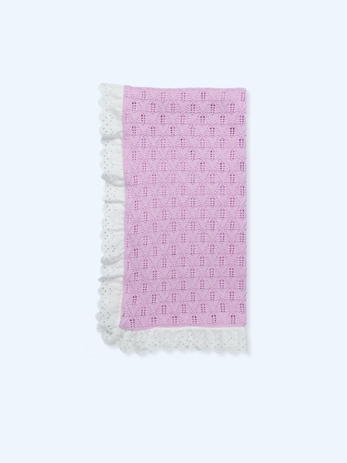 scialle lavorato a maglia  con bordo  pizzo ricamato TO93 PASTEL MAC ILUSION KIDS 