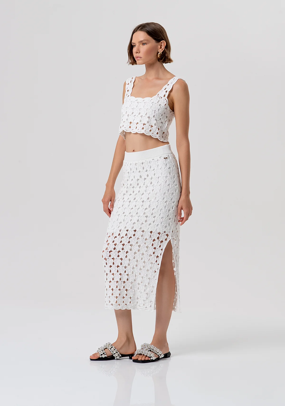 GONNA DONNA SLIM A TUBINO MIDI IN MAGLIA BIANCO FRACOMINA FR26SG4008K488R6 CREAM FRACOMINA 