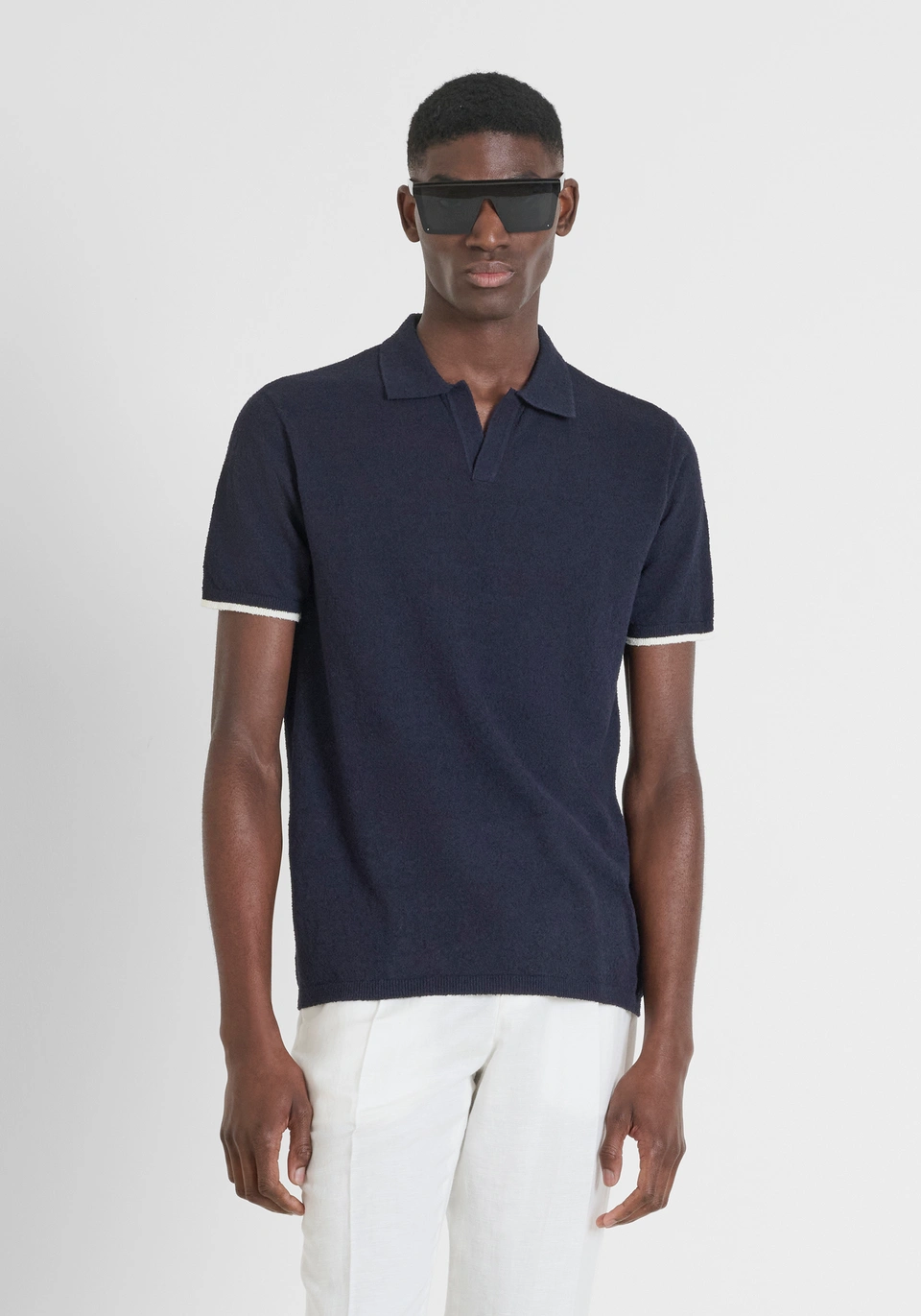 MAGLIA SLIM FIT IN MISTO COTONE MMSW01497 BLUE NAVY ANTONY MORATO 