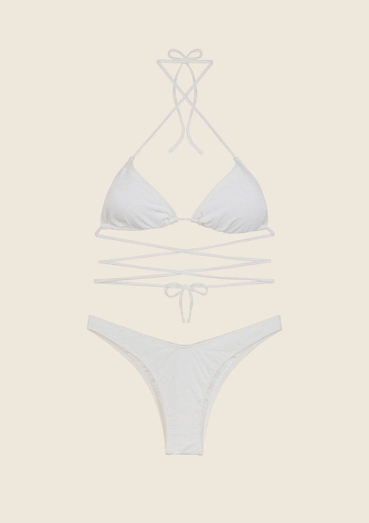 Bikini Donna F**K Triangolo con Slip Americano Fisso Bianco <BR/> FK25-1141WH BIANCO F**K 
