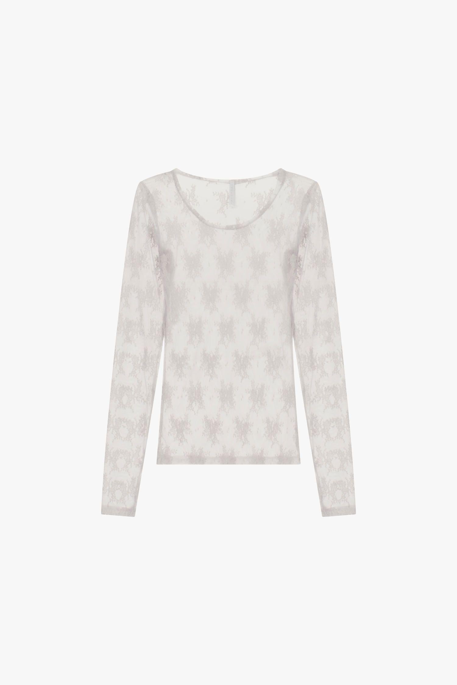 MAGLIA DONNA MANICA LUNGA TRASPARENTE IN PIZZO AVORIO IMPERIAL TW91LMX AVORIO IMPERIAL 
