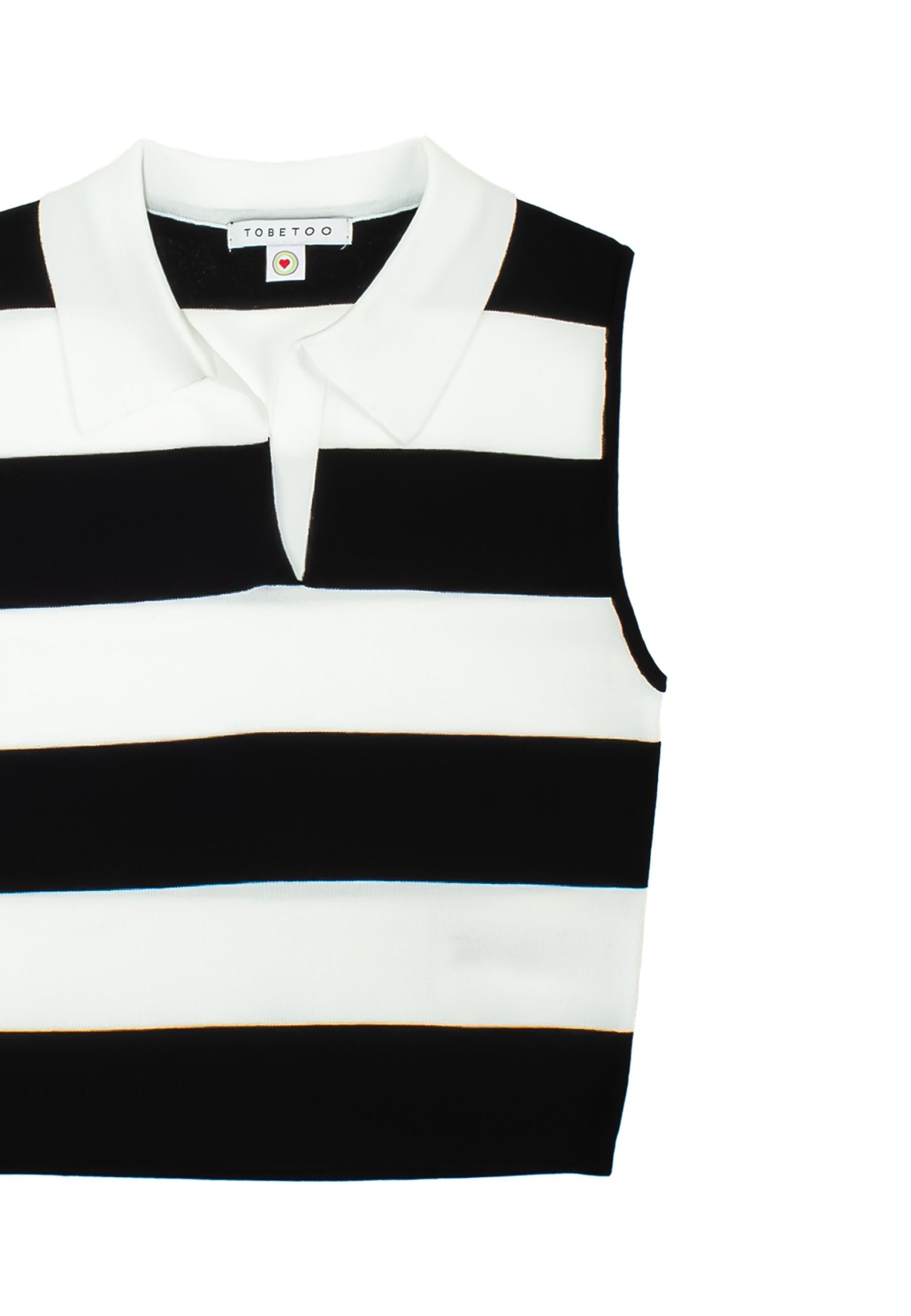 POLO RAGAZZA  IN FILO A RIGHE BIANCO E NERO TO BE TOO T1326T NERO/BIANCO TO BE TOO 