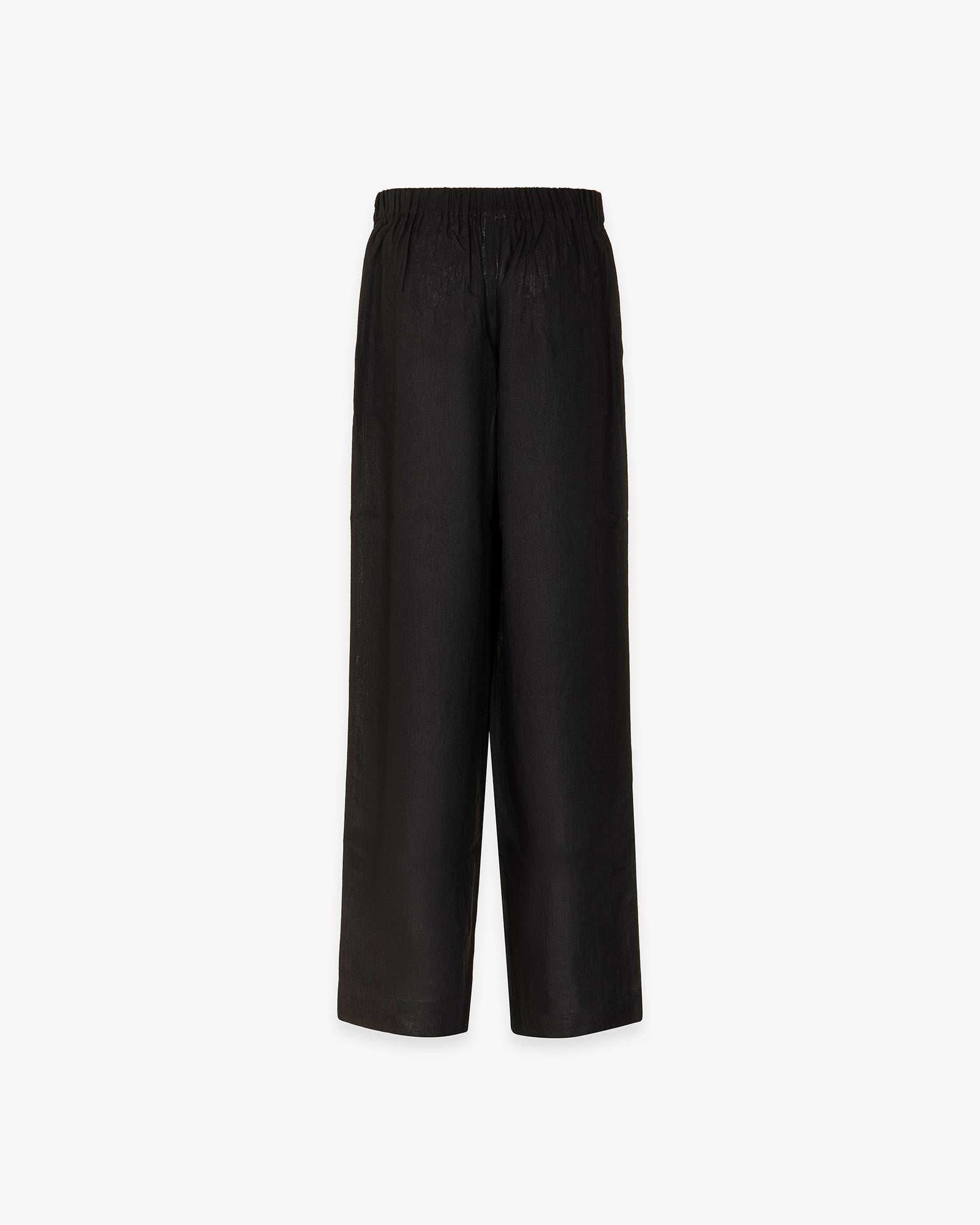 PANTALONE DONNA LARGO DRITTO IN LINO NERO HINNOMINATE HMABW02641 NERO HINNOMINATE 