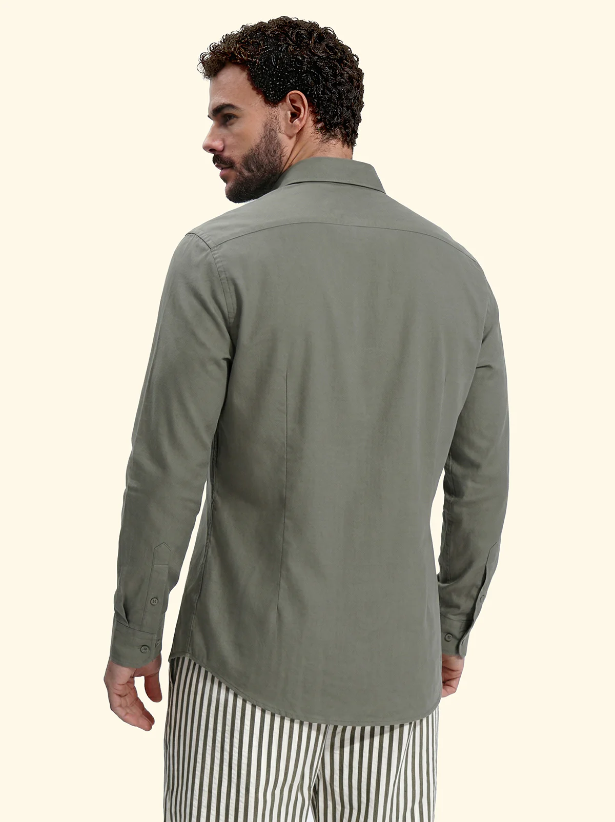 CAMICIA UOMO IN MISTO LINO VERDE MILITARE F**K FK26-SM7000MG UNICO F**K 