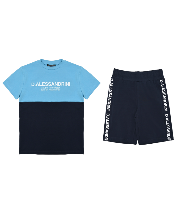 COORDINATO IN COTONE DANIELE ALESSANDRINI K00356 NAVY DANIELE ALESSANDRINI 