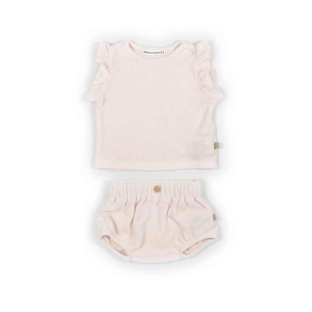 twinset neonata  in spugna pink bloom bamboom 1135T PINK BLOOM BAMBOOM 