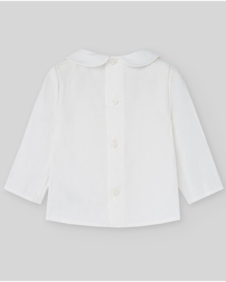COORDINATO NEONATO CAMICIA E PANTALONE IN VELLUTO PANNA PAZ RODRIGUEZ 106L-152844 PANNA PAZ RODRIGUEZ 