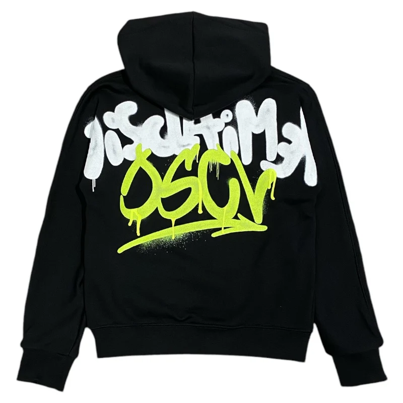 Disclaimer kids felpa nera logo fluo retro 58469 58469 NERO DISCLAIMER 