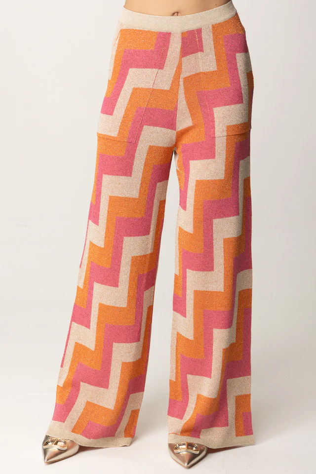 Pantalone AKEP jacquard lurex PTKD09066 UNICO AKEP 