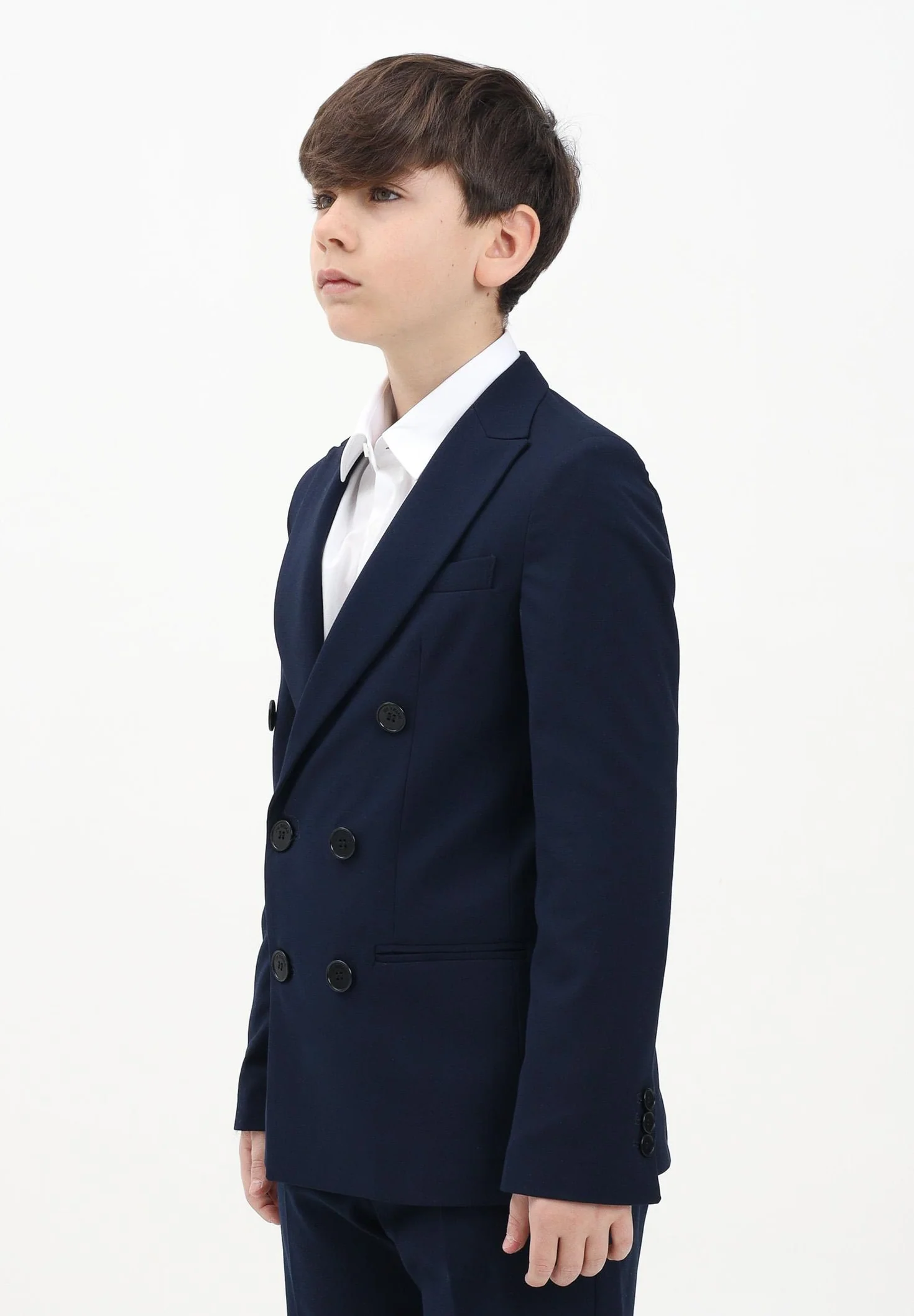 GIACCA DOPPIOPETTO SEI BOTTONI GIA3220J BLU I'M BRIAN KIDS 