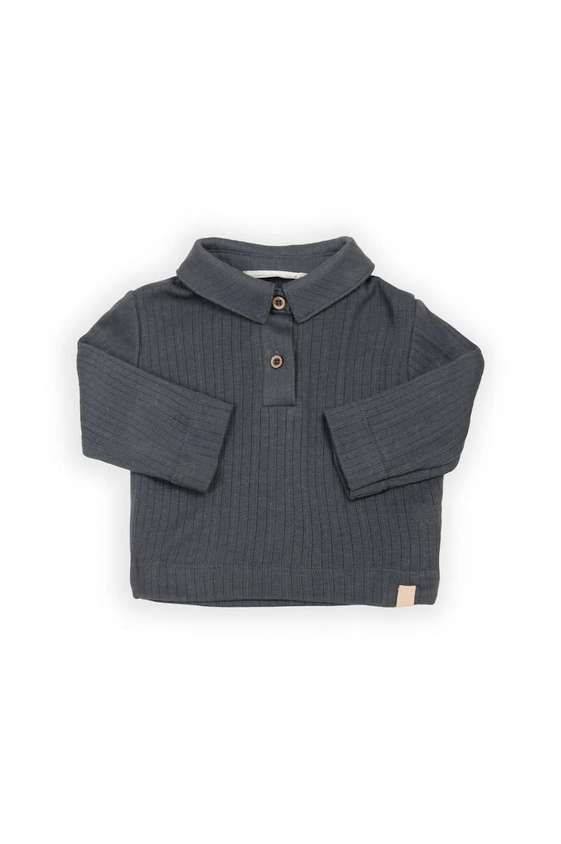 polo bambino maniche lunga blu bamboom<BR/> 1046 MIDNIGHT BLU BAMBOOM 