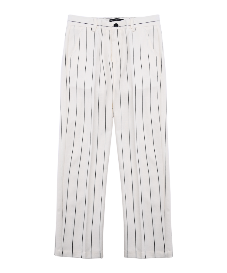 pantalone BAMBINO REGLUAR FIT A RIGHE BIANCO DANIELE ALESSANDRINI P00441 BIANCO DANIELE ALESSANDRINI 