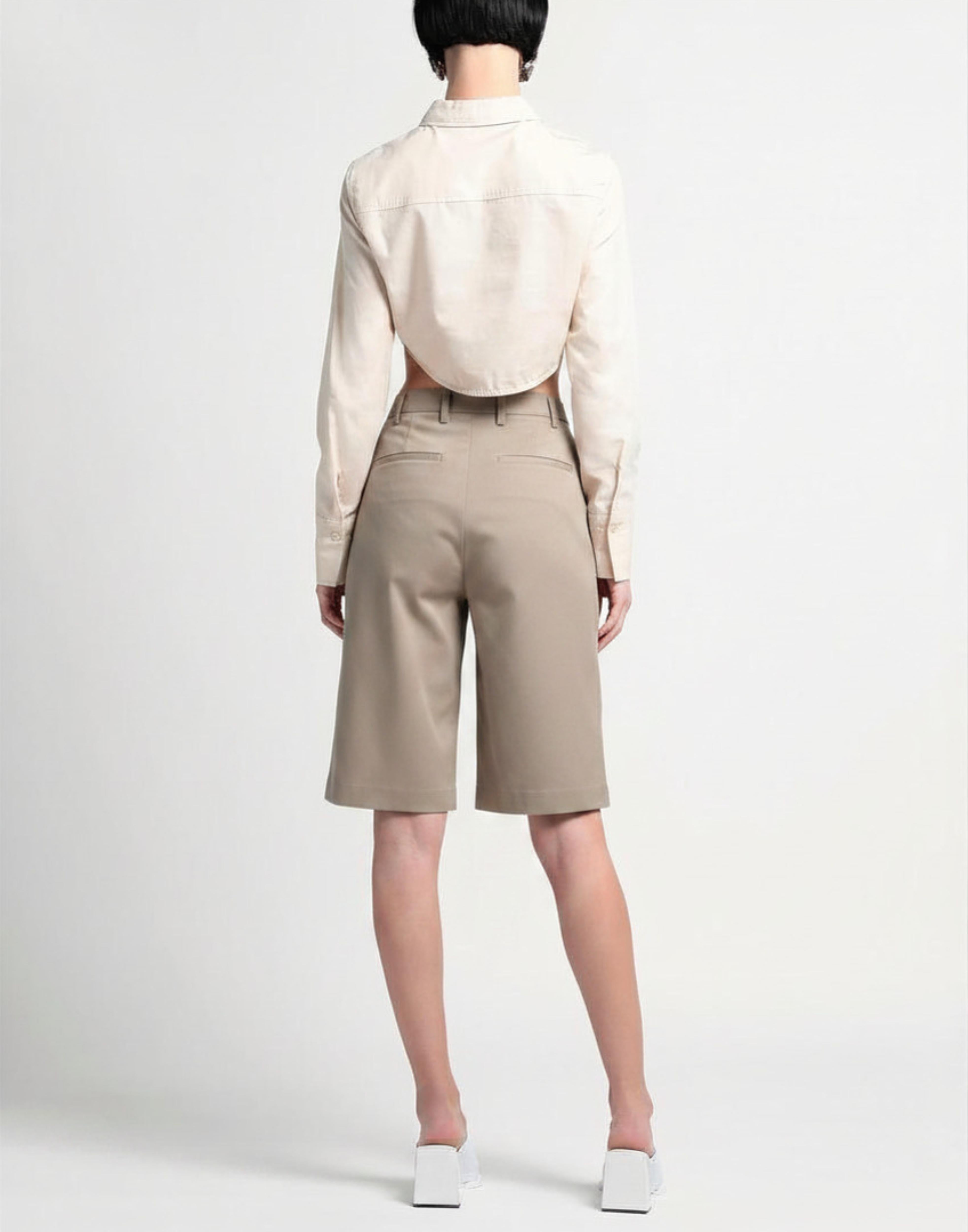 bermuda donna over al ginocchio con pence taupe marsem SD017 FANGO MARSEM 
