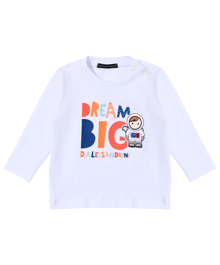 T-SHIRT BAMBINO MANICA LUNGA CON STAMPA BIANCO DAIELE ALESSANDRINI M00101 BIANCO DANIELE ALESSANDRINI 