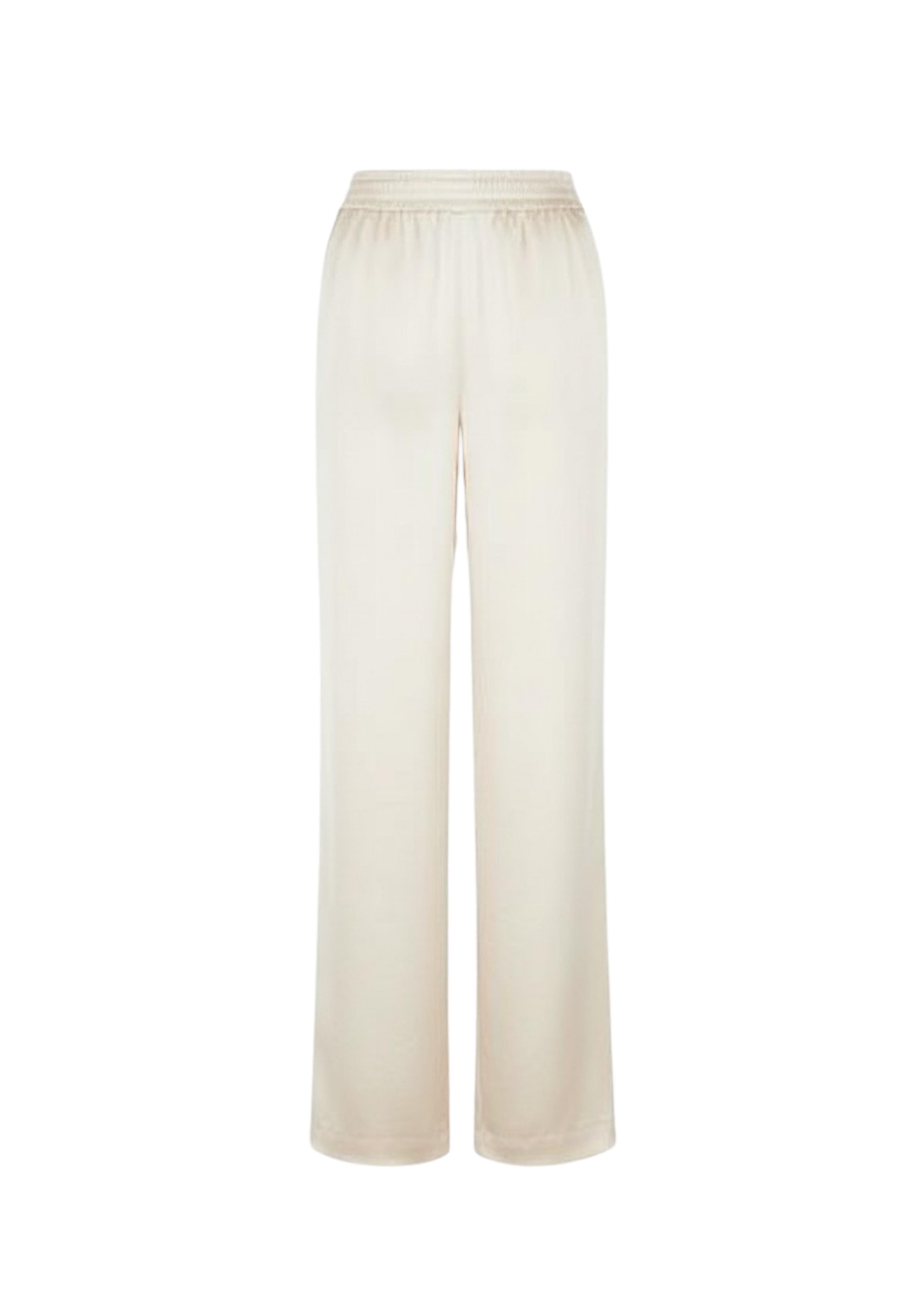 PANTALONE DONNA PALAZZO CON ELASTICO SATIN AVORIO SK26095 AVORIO SHIKI 