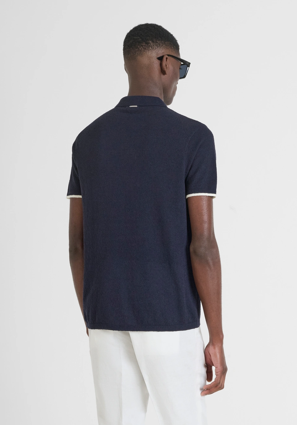 MAGLIA SLIM FIT IN MISTO COTONE MMSW01497 BLUE NAVY ANTONY MORATO 