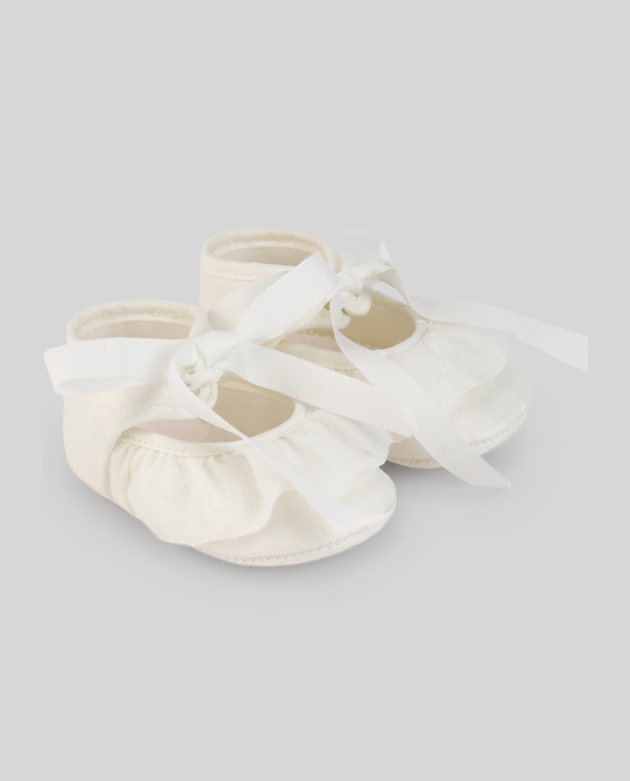 SCARPE NEONATO IN TESSUTO "ESENCIAL"<BR/> 035-25261 CREAM PAZ RODRIGUEZ 
