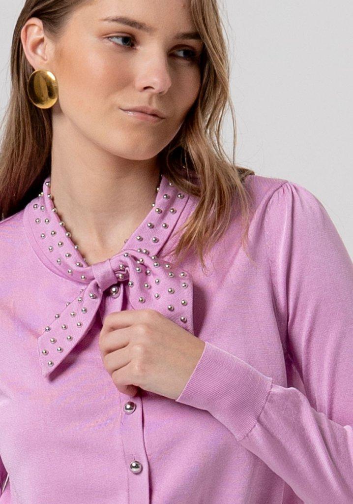 cardigan donna con nodo e borchie PINK FRACOMINA FR26ST8016K42101 PINK FRACOMINA 