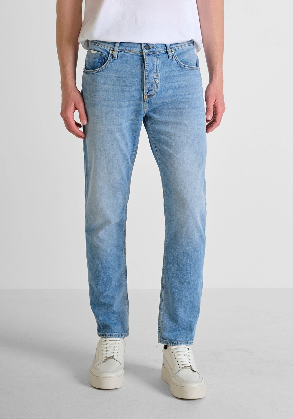 JEANS SLIM ANKLE LENGHT FIT "ARGON" IN DENIM BLU 7010-1-W02035 BLU DENIM ANTONY MORATO 