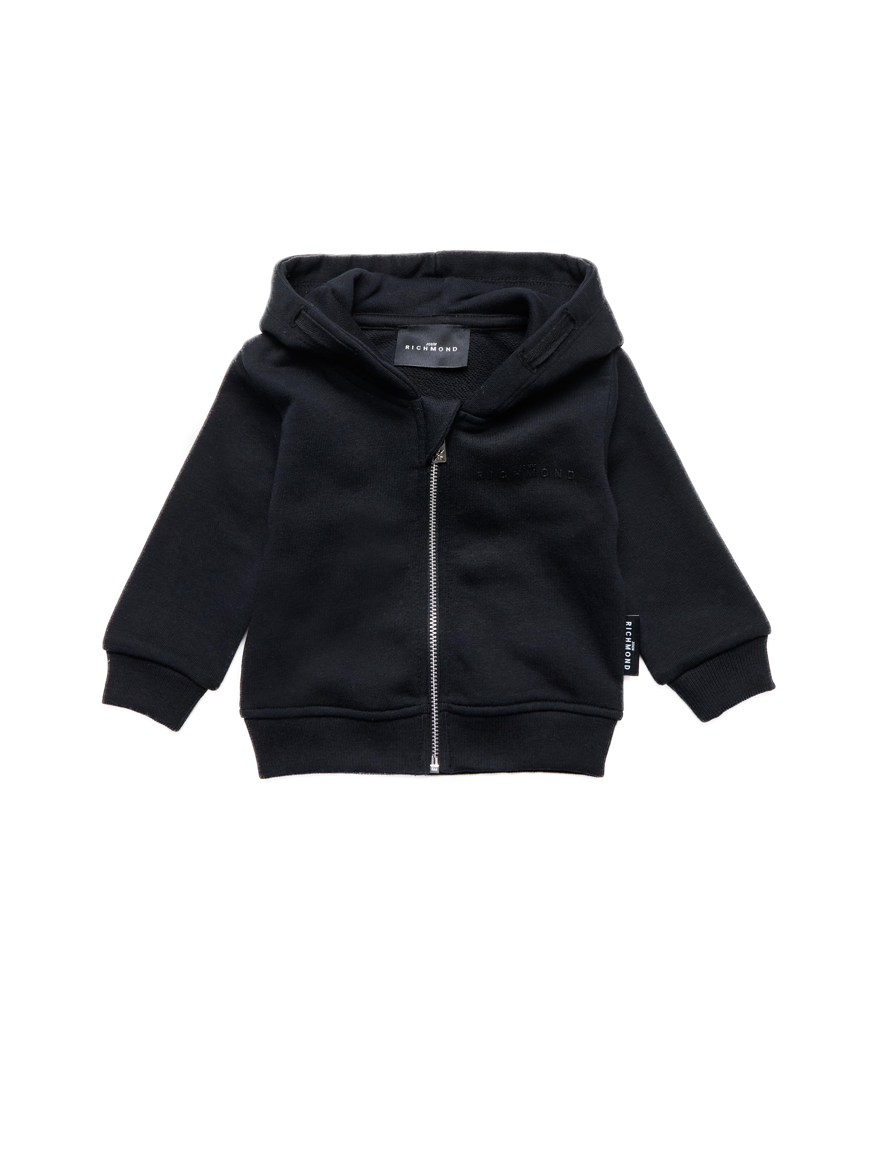 FELPA NEONATO GHIRI CON ZIP E CAPPUCCIO NERO RICHMOND RIA25025FE BLACK JOHN RICHMOND JUNIOR 
