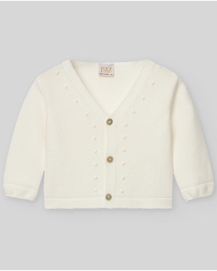 CARDIGAN NEONATO IN MAGLIA CON BOTTONI PANNA PAZ RODRIGUEZ 001-121852 PANNA PAZ RODRIGUEZ 