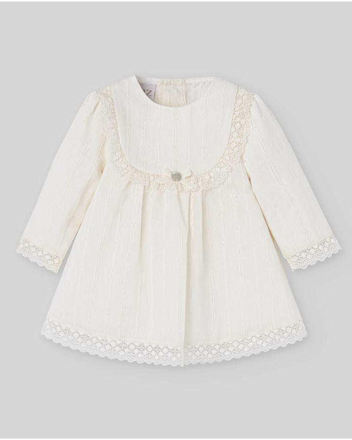 ABITO NEONATA  CON PIZZO PANNA PAZ RODRIGUEZ 104-152841 PANNA PAZ RODRIGUEZ 