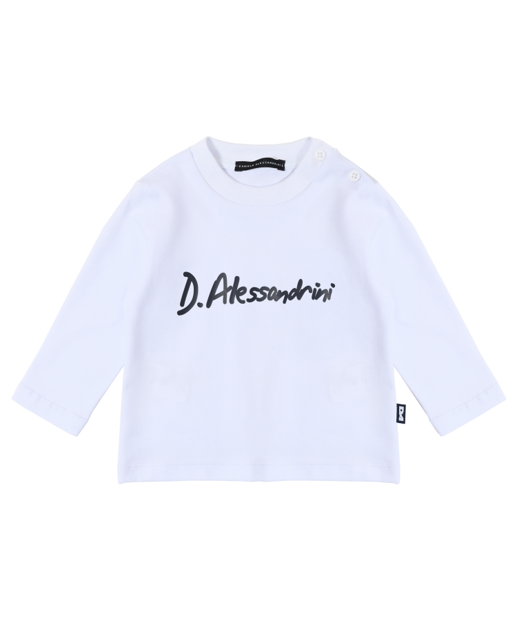 T-SHIRT BAMBINO MANICA LUNGA CON LOGO BIANCO DANIELE ALESSANDRINI M00131 BIANCO DANIELE ALESSANDRINI 