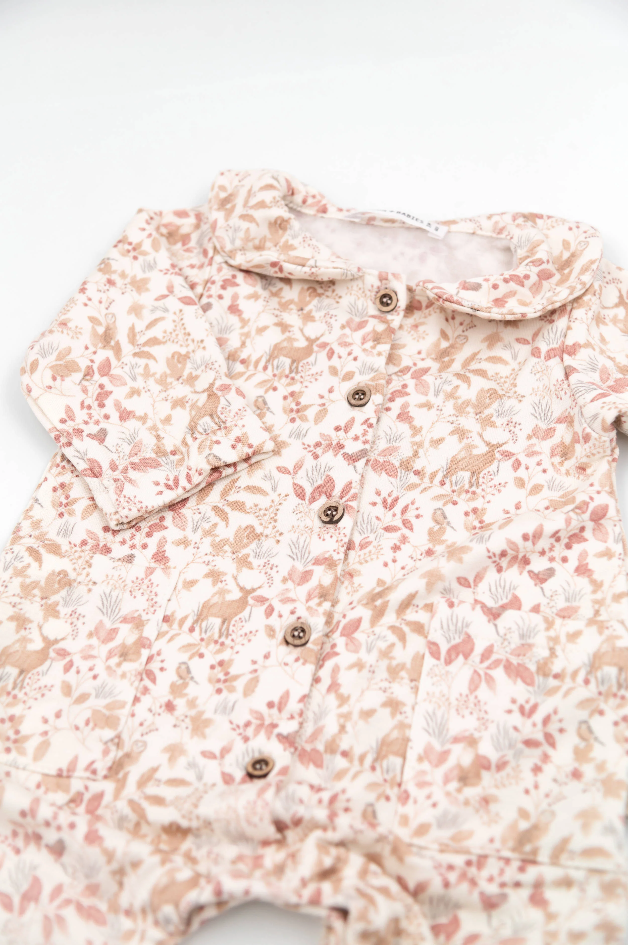 tutina neonata lineare con tasche con piedi stampata bamboom 1019 PRINT AUTUMN FOREST BAMBOOM 