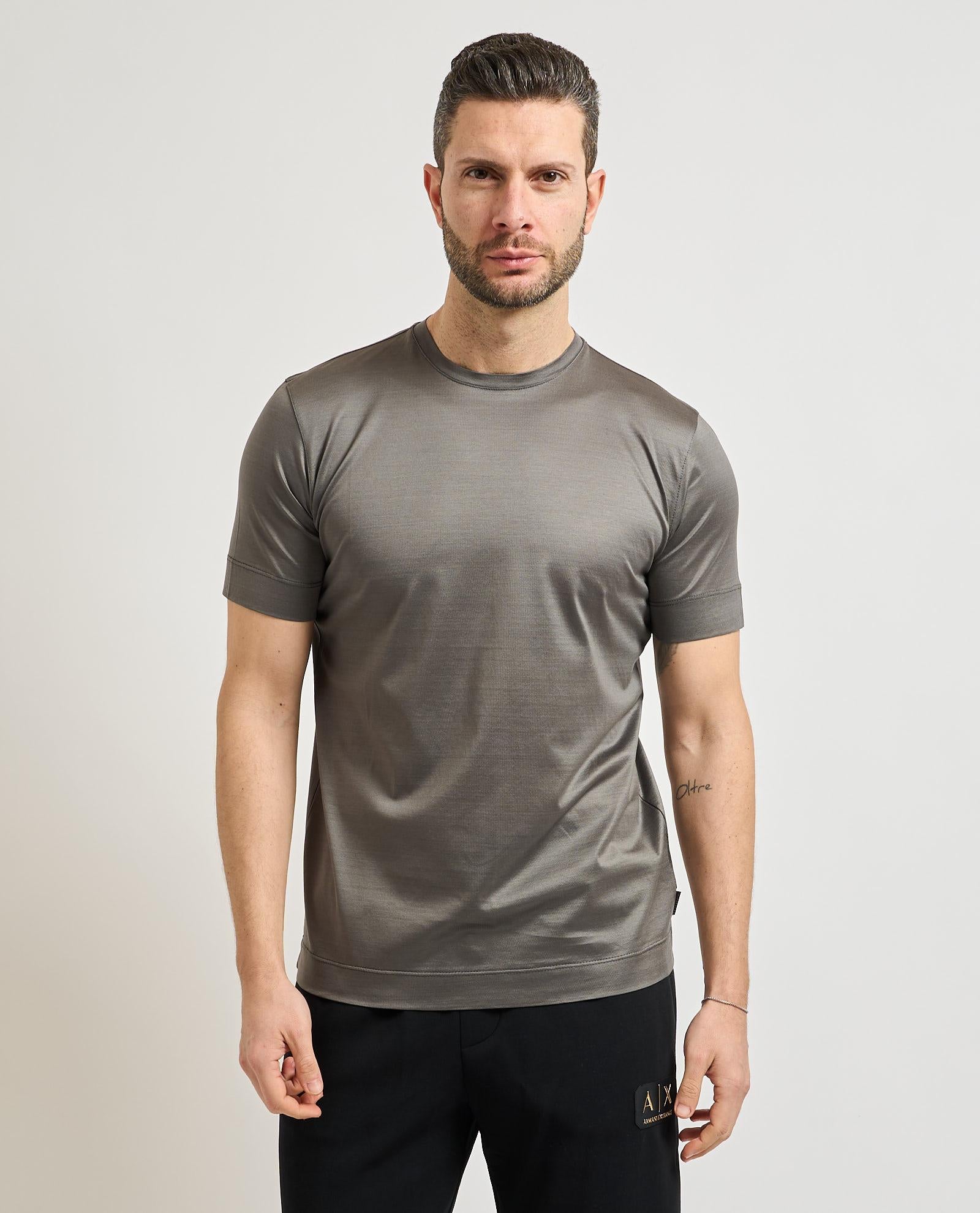 T-SHIRT UOMO MEZZA MANICA FILO DI SCOZIA PIOMBO GAZZARRINNI TE210G PIOMBO GAZZARINI 