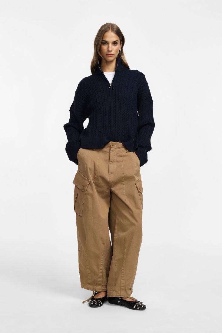 PANTALONE DONNA LARGO CON TASCHE GRANDI LATERALI VINTAGE CAMEL P33K2DLFN3N VINTAGE CAMEL PLEASE 