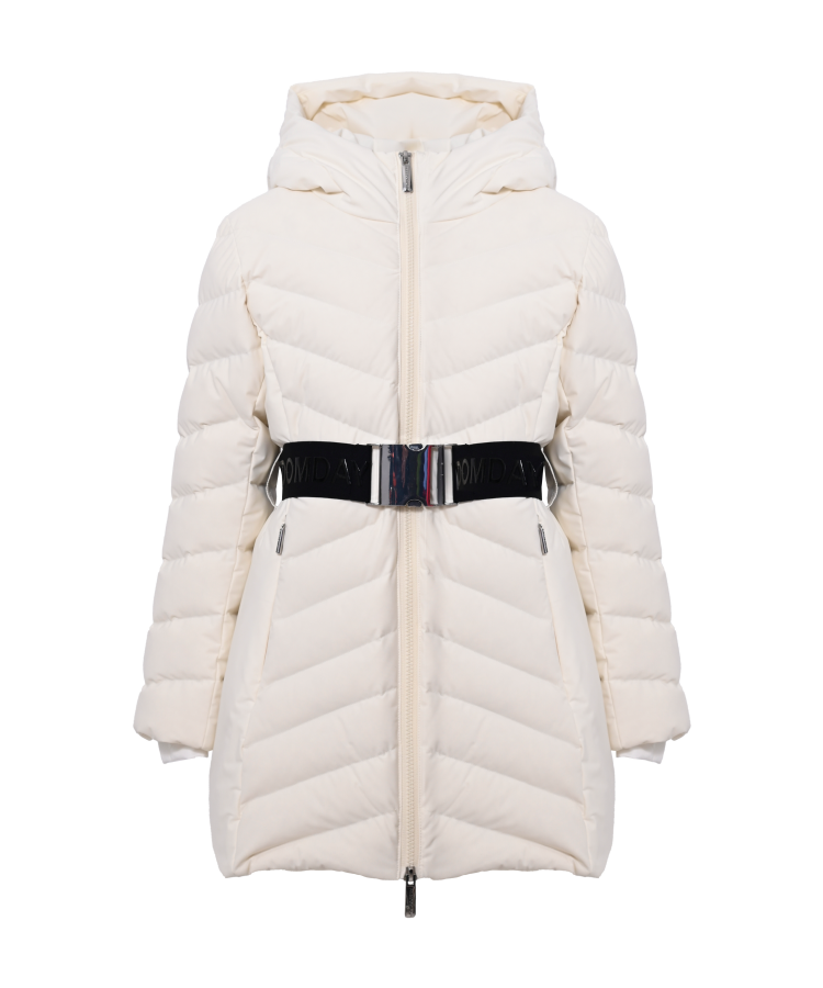 piuminoDONNA CON CAPPUCCIO CINTURA EGRET FREEDOMDAY O00052 EGRET FREEDOMDAY 