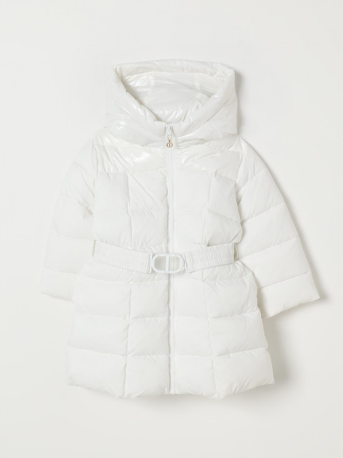 PIUMINO BAMBINA CON CAPPUCCIO E CINTURA PANNA TWINSET 252GB2180 MILK TWINSET KIDS 