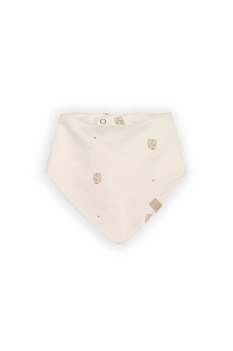 BAVAGLINO NEONATO TRIANGOLO CON LATO IN SPUGNA fantasia bamboom 1078 PRINT SQUIRREL BAMBOOM 