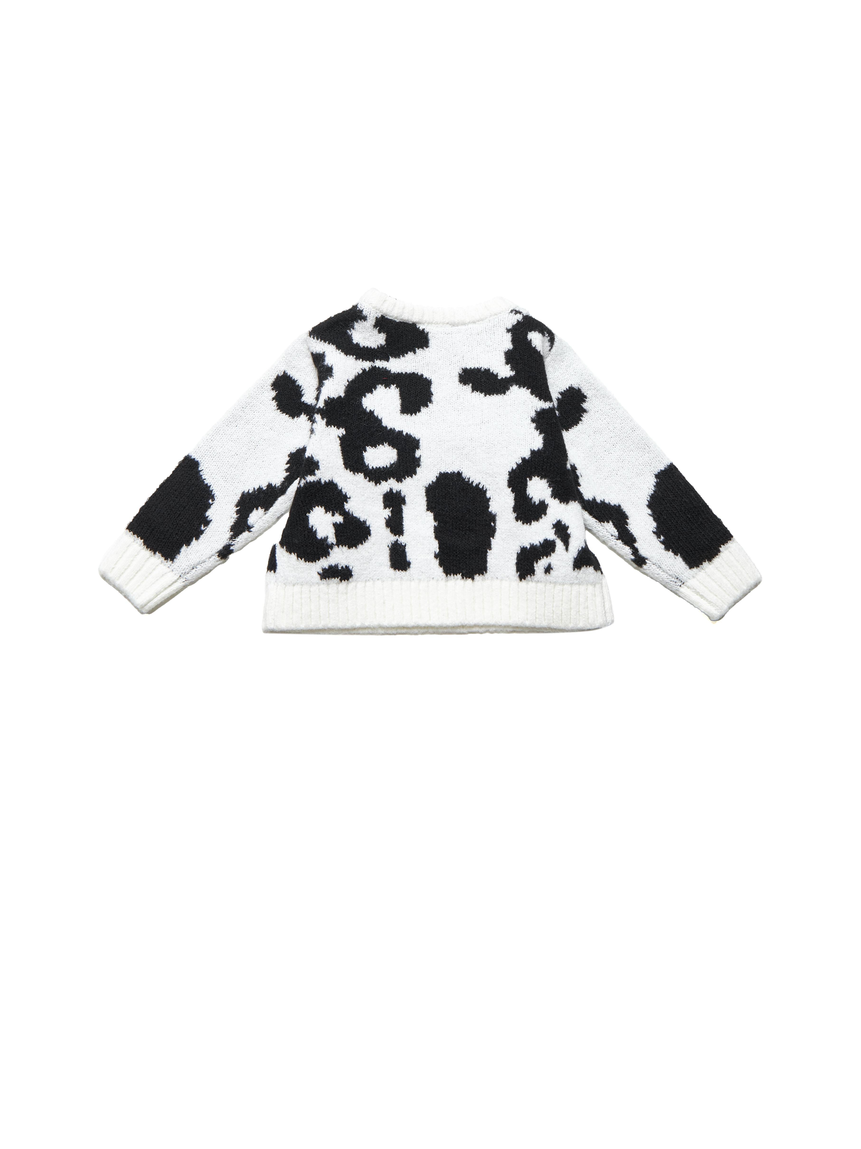 MAGLIONE NEONATA GAMEN GIROCOLLO CROP MACULATO BIANCO RICHMOND RIA25015MA WHITE SPOTTED JOHN RICHMOND JUNIOR 