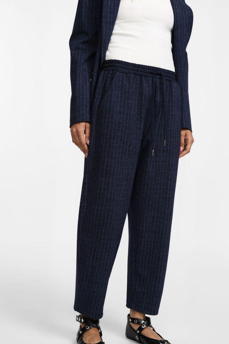 PANTALONE DOONA ELASTICO IN VITA A TRIGHE BLU PLEASE P3K1DLH000 JEANS PLEASE 