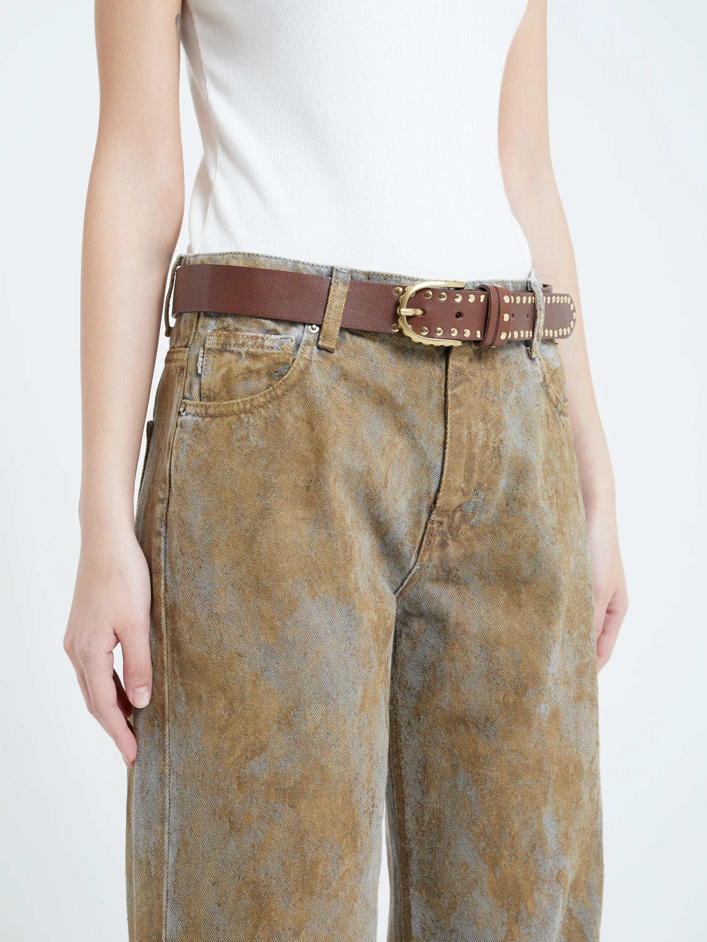 cintura donna con borchie marrone vicolo AF0008 MORO VICOLO 