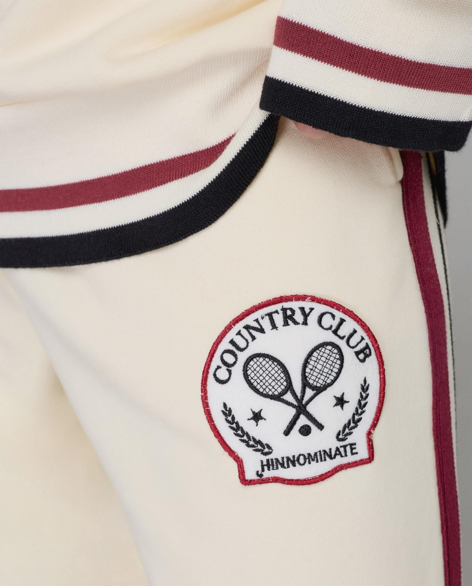 PANTALONE DONNA IN FELPA DRITTO CON BANDE IN MAGLIA PANNA HINNOMINATE HMABW02103 BIANCO BURRO HINNOMINATE 