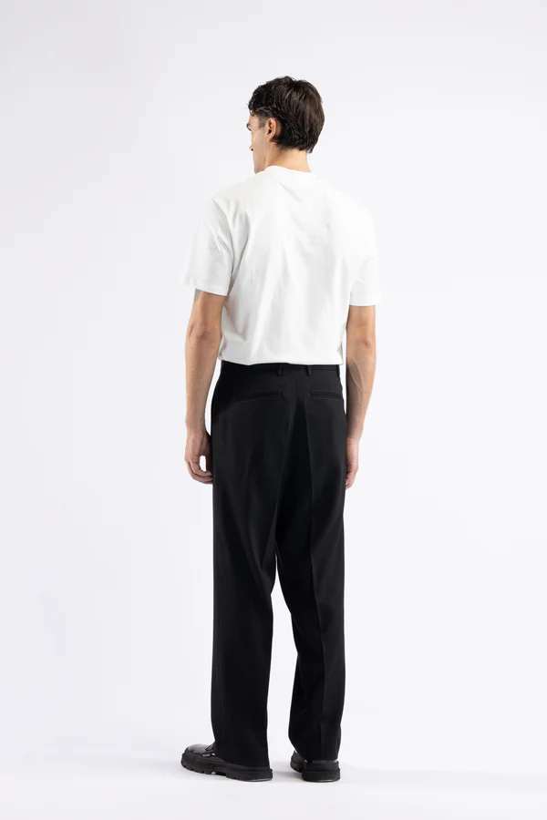 PANTALONE UOMO FONDO AMPIO IN MISTO LANA I'M BRIAN PA3507 NERO I'M BRIAN 