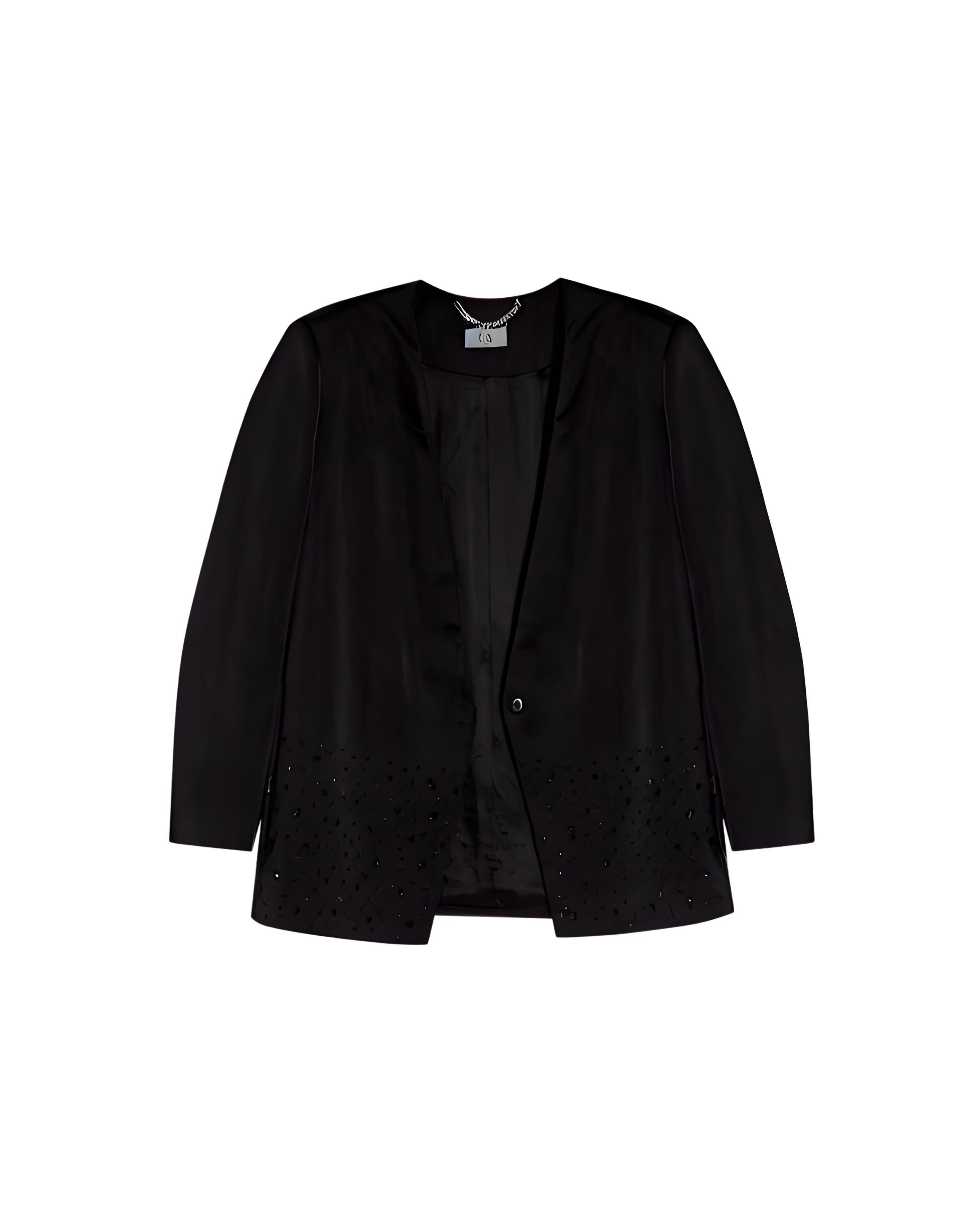 GIACCA DONNA OVERS SENZA COLLO CON STASS SUL FONDO NERO JIJIL GI139 NERO JIJIL 