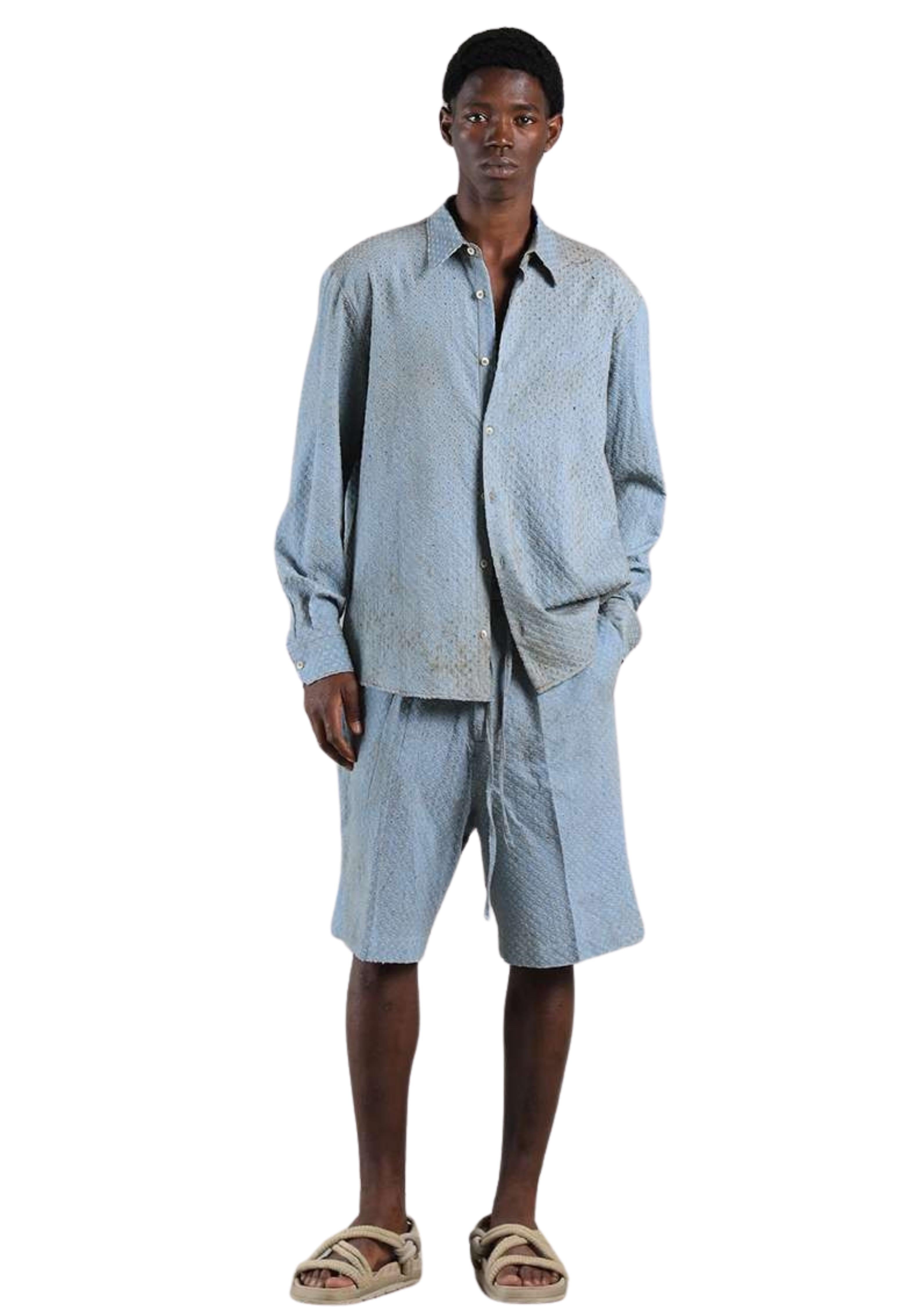 camicia uomo  manica lunga con micro rotture all-over  i'm brian CA3543 UNICA I'M BRIAN 