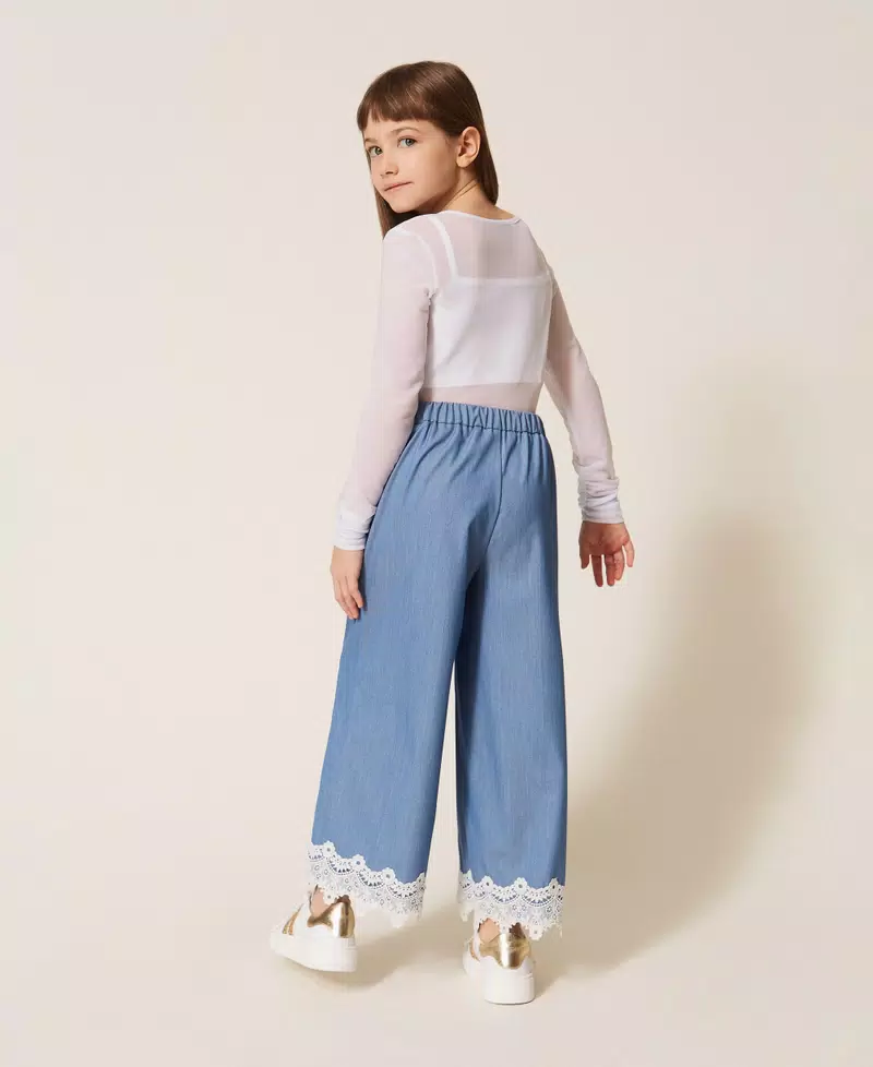 TOP BAMBINA IN TULLE CON ARRICCIATURA BIANCO TWINSET 261GJ2183 BIANCO TWINSET KIDS 