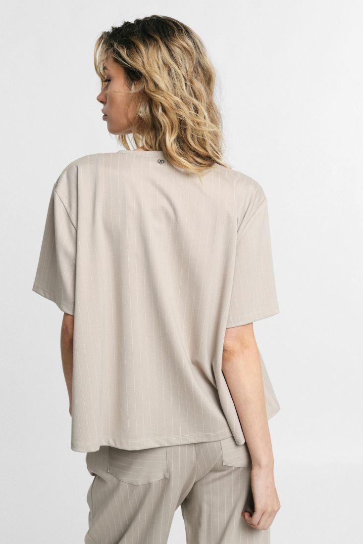 T-SHIRT DONNA FIT AMPIO A RIGHE GESSO PLEASE T0V0DZQ000 GESSO PLEASE 