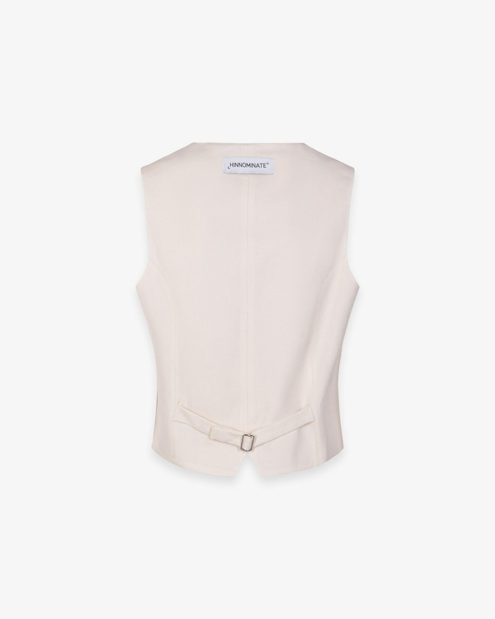 gilet donna in lino beige hinnominate HMABW02628 BEIGE HINNOMINATE 