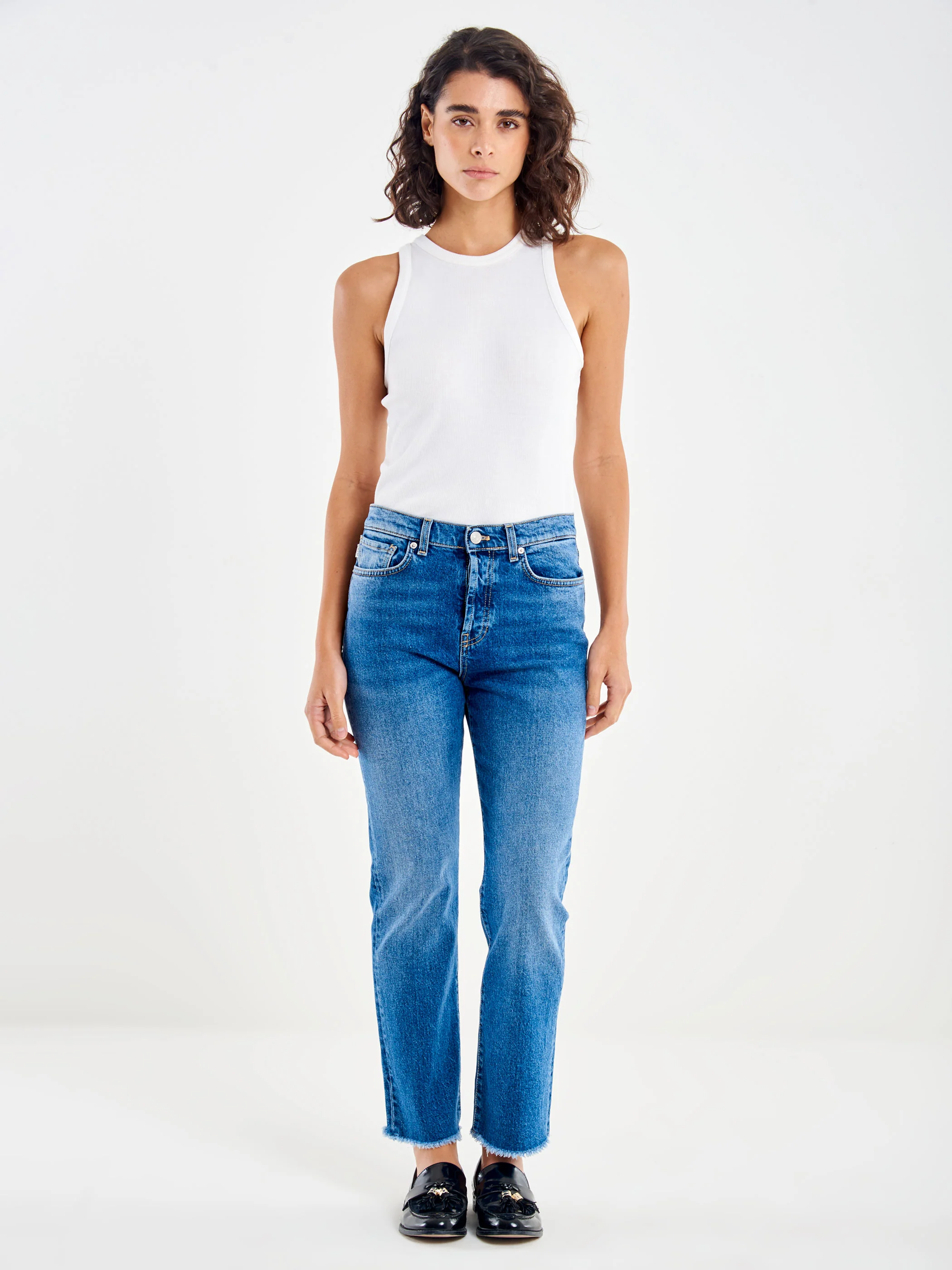 Jeans DONNA  Bella Cropped DENIM  VICOLO DAB5019 DENIM BLU VICOLO 