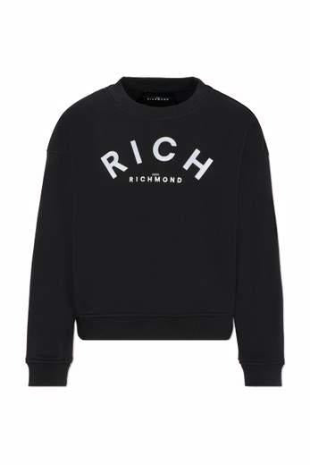FELPA BAMBINO MAGAL CON LOGO NERO RICHMOND RBA25237FE BLACK JOHN RICHMOND JUNIOR 