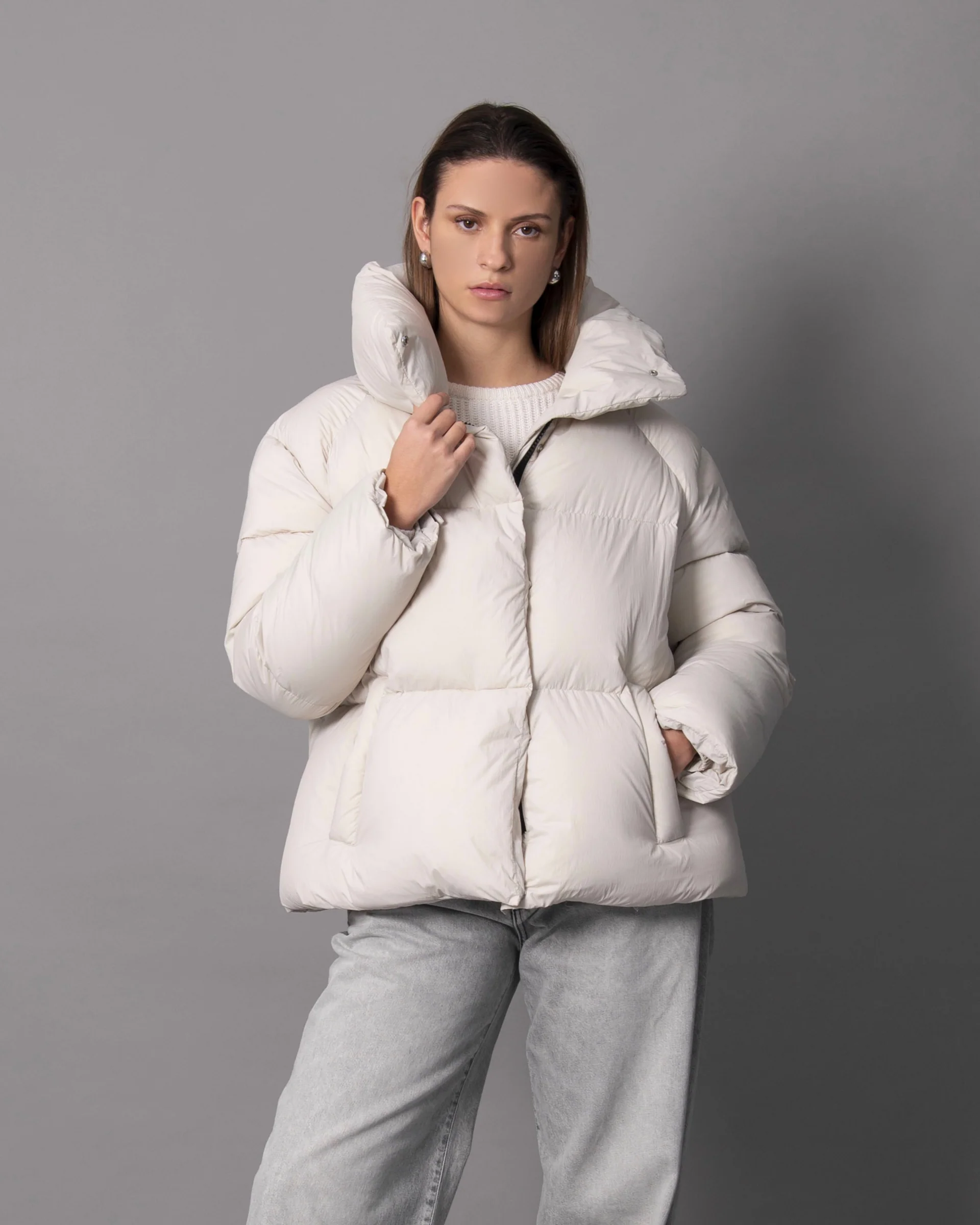 piumino donna imbottino con collo alto storm grey freedomday O00039 STORM GREY FREEDOMDAY 