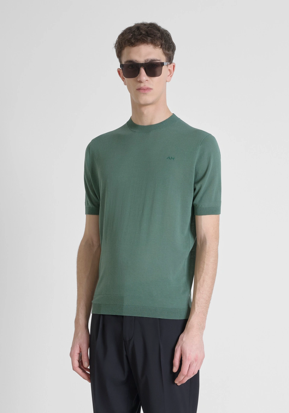 MAGLIA REGULAR FIT IN COTONE MMSW01512 VERDE MUSCHIO ANTONY MORATO 
