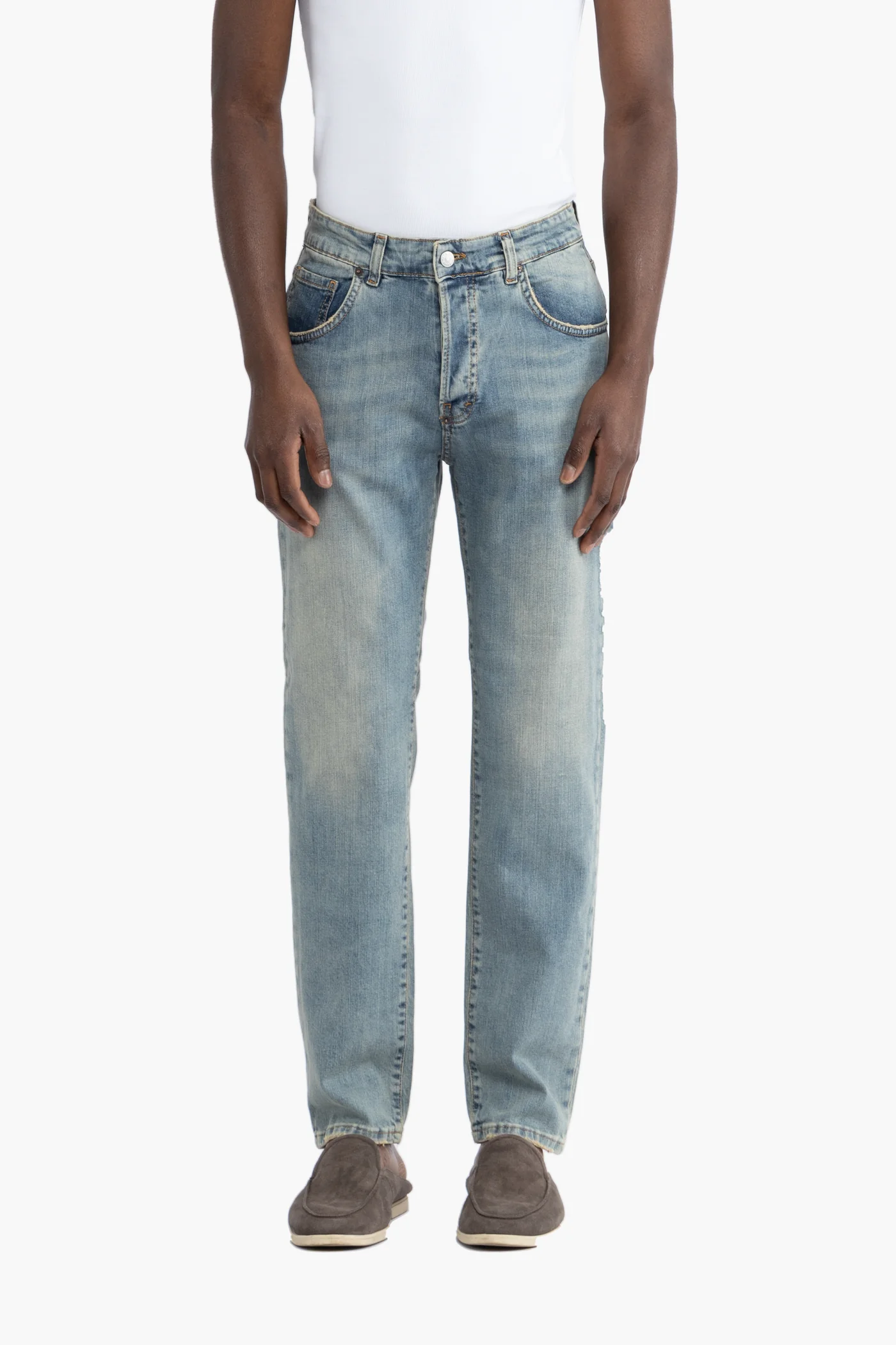 jeans uomo slim fit effetto slavato i'm brian MIRKO L5\26 DENIM I'M BRIAN 