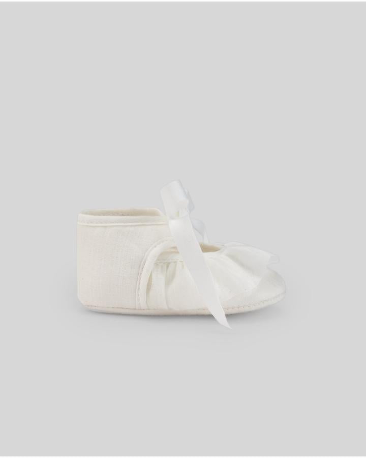 SCARPE NEONATO IN TESSUTO "ESENCIAL"<BR/> 035-25261 CREAM PAZ RODRIGUEZ 