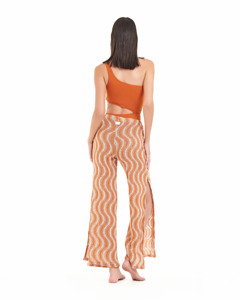 Pantalone Cotazur in maglia a crochet con spacchi sul fondo PTCA0020 WAVE COTAZUR 